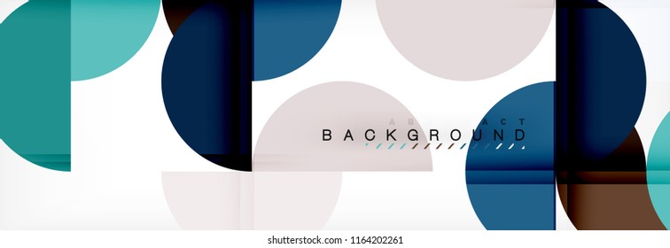 Modern geometrical abstract background - circles. Business or technology presentation design template, brochure or flyer pattern, or geometric vector web banner