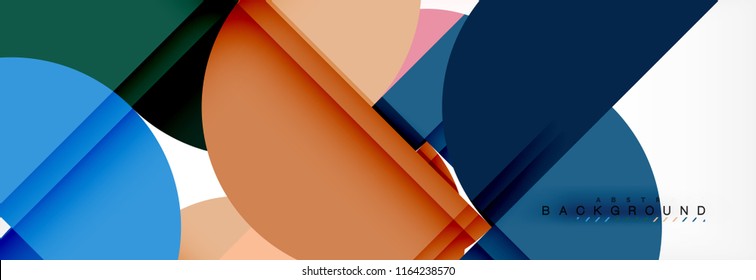 Modern geometrical abstract background - circles. Business or technology presentation design template, brochure or flyer pattern, or geometric vector web banner