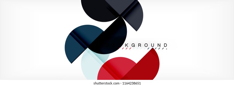 Modern geometrical abstract background - circles. Business or technology presentation design template, brochure or flyer pattern, or geometric vector web banner