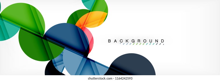 Modern geometrical abstract background - circles. Business or technology presentation design template, brochure or flyer pattern, or geometric vector web banner