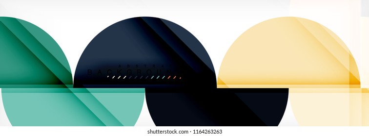 Modern geometrical abstract background - circles. Business or technology presentation design template, brochure or flyer pattern, or geometric vector web banner