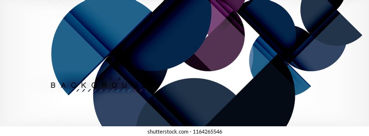 Modern geometrical abstract background - circles. Business or technology presentation design template, brochure or flyer pattern, or geometric vector web banner