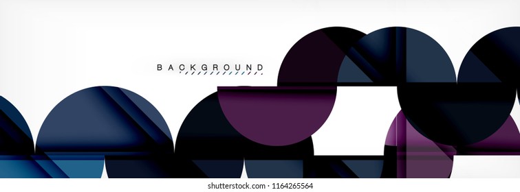 Modern geometrical abstract background - circles. Business or technology presentation design template, brochure or flyer pattern, or geometric vector web banner