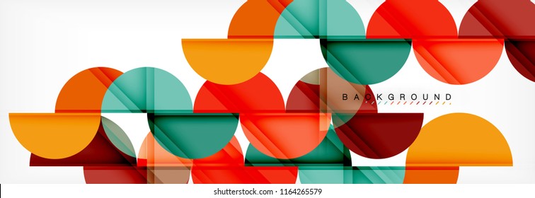 Moderner, geometrischer abstrakter Hintergrund - Kreise. Design-Vorlage für Geschäfts- oder Technologiepräsentationen, Broschüren oder Faltmuster für Flyer oder geometrischer Vektorgrafik-Webbanner