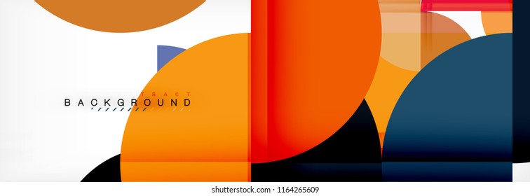 Modern geometrical abstract background - circles. Business or technology presentation design template, brochure or flyer pattern, or geometric vector web banner