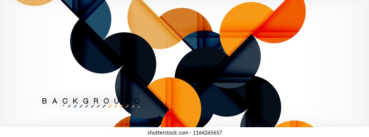 Modern geometrical abstract background - circles. Business or technology presentation design template, brochure or flyer pattern, or geometric vector web banner