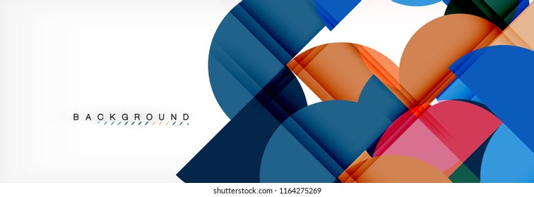 Modern geometrical abstract background - circles. Business or technology presentation design template, brochure or flyer pattern, or geometric vector web banner