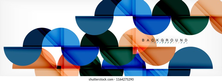 Modern geometrical abstract background - circles. Business or technology presentation design template, brochure or flyer pattern, or geometric vector web banner