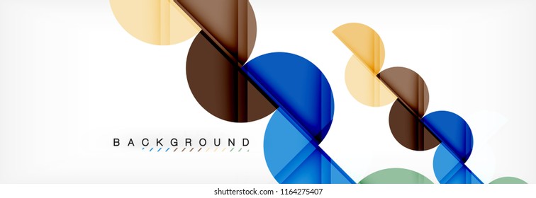 Fondo abstracto geométrico moderno - círculos. Plantilla de diseño de presentación comercial o tecnológica, patrón de folleto o volante, o banner web de vector geométrico