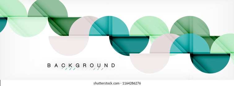 Modern geometrical abstract background - circles. Business or technology presentation design template, brochure or flyer pattern, or geometric vector web banner