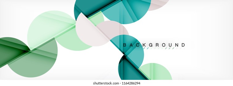Modern geometrical abstract background - circles. Business or technology presentation design template, brochure or flyer pattern, or geometric vector web banner