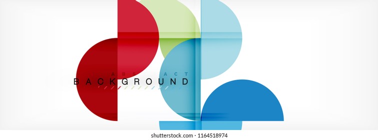 Fondo abstracto geométrico moderno - círculos. Plantilla de diseño de presentación comercial o tecnológica, patrón de folleto o volante, o banner web de vector geométrico
