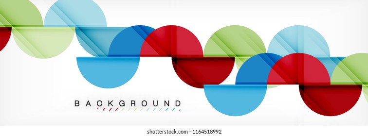 Modern geometrical abstract background - circles. Business or technology presentation design template, brochure or flyer pattern, or geometric vector web banner
