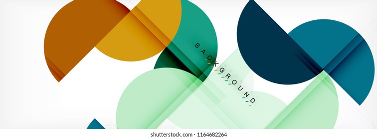 Modern geometrical abstract background - circles. Business or technology presentation design template, brochure or flyer pattern, or geometric vector web banner