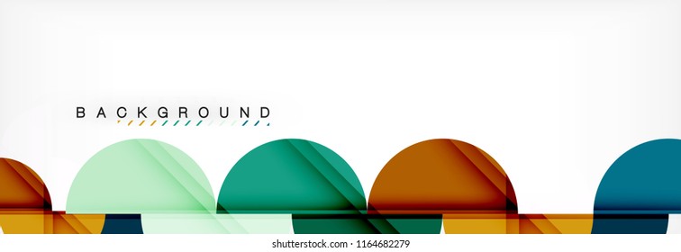 Modern geometrical abstract background - circles. Business or technology presentation design template, brochure or flyer pattern, or geometric vector web banner