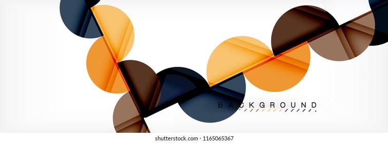 Fondo abstracto geométrico moderno - círculos. Plantilla de diseño de presentación comercial o tecnológica, patrón de folleto o volante, o banner web de vector geométrico