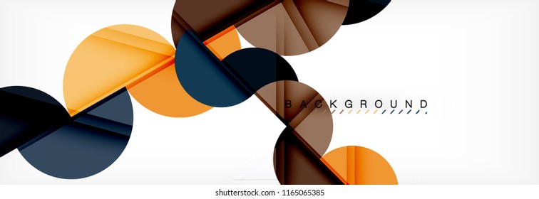 Modern geometrical abstract background - circles. Business or technology presentation design template, brochure or flyer pattern, or geometric vector web banner
