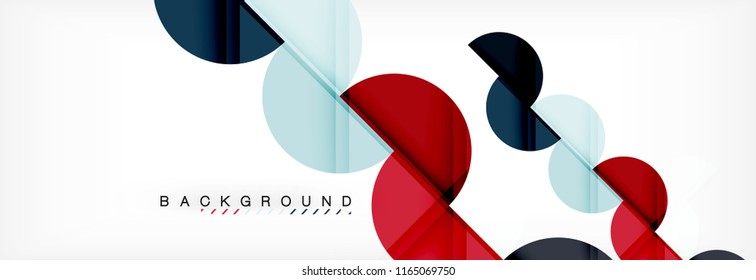 Modern geometrical abstract background - circles. Business or technology presentation design template, brochure or flyer pattern, or geometric vector web banner
