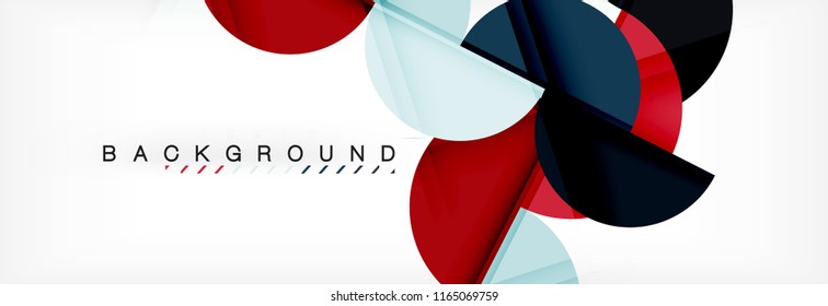 Moderner, geometrischer abstrakter Hintergrund - Kreise. Design-Vorlage für Geschäfts- oder Technologiepräsentationen, Broschüren oder Faltmuster für Flyer oder geometrischer Vektorgrafik-Webbanner