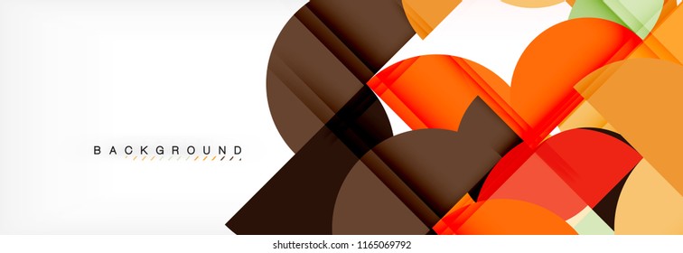 Modern geometrical abstract background - circles. Business or technology presentation design template, brochure or flyer pattern, or geometric vector web banner