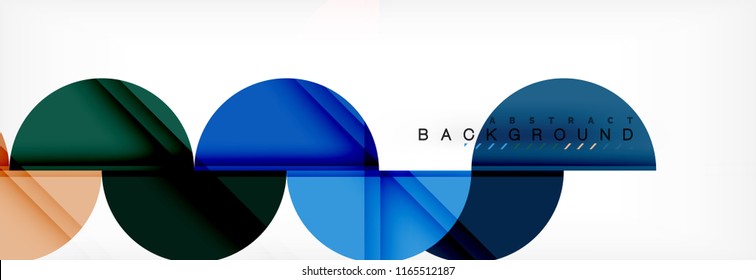 Fondo abstracto geométrico moderno - círculos. Plantilla de diseño de presentación comercial o tecnológica, patrón de folleto o volante, o banner web de vector geométrico
