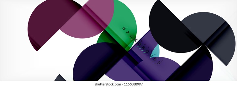 Fondo abstracto geométrico moderno - círculos. Plantilla de diseño de presentación comercial o tecnológica, patrón de folleto o volante, o banner web de vector geométrico