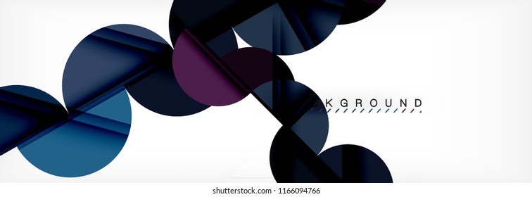 Modern geometrical abstract background - circles. Business or technology presentation design template, brochure or flyer pattern, or geometric vector web banner