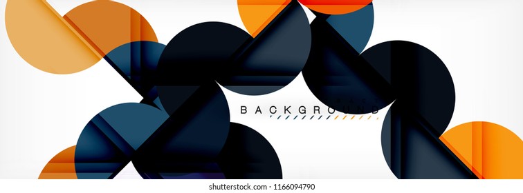 Modern geometrical abstract background - circles. Business or technology presentation design template, brochure or flyer pattern, or geometric vector web banner