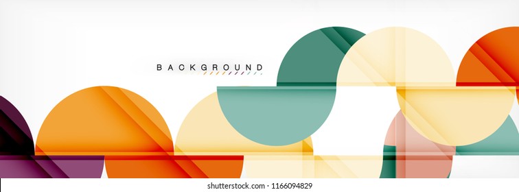 Modern geometrical abstract background - circles. Business or technology presentation design template, brochure or flyer pattern, or geometric vector web banner