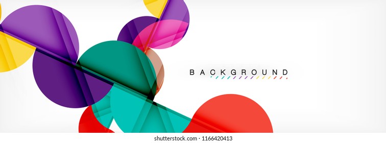 Modern geometrical abstract background - circles. Business or technology presentation design template, brochure or flyer pattern, or geometric vector web banner