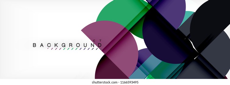 Fondo abstracto geométrico moderno - círculos. Plantilla de diseño de presentación comercial o tecnológica, patrón de folleto o volante, o banner web de vector geométrico
