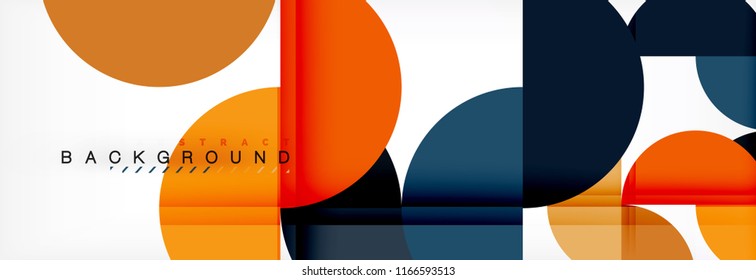 Modern geometrical abstract background - circles. Business or technology presentation design template, brochure or flyer pattern, or geometric vector web banner