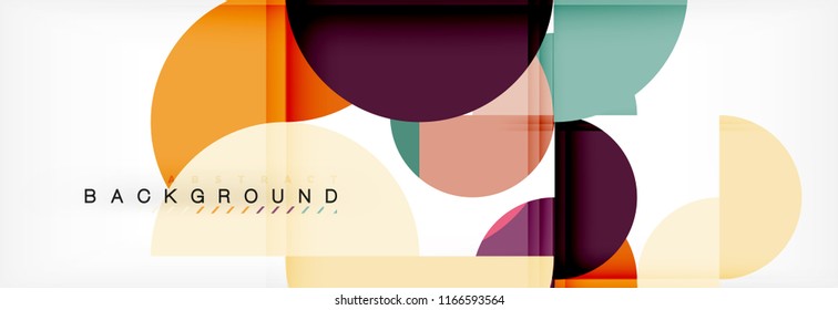 Modern geometrical abstract background - circles. Business or technology presentation design template, brochure or flyer pattern, or geometric vector web banner