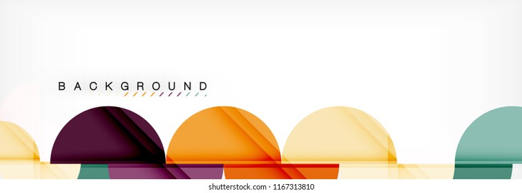 Modern geometrical abstract background - circles. Business or technology presentation design template, brochure or flyer pattern, or geometric vector web banner