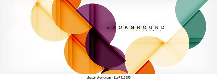 Modern geometrical abstract background - circles. Business or technology presentation design template, brochure or flyer pattern, or geometric vector web banner