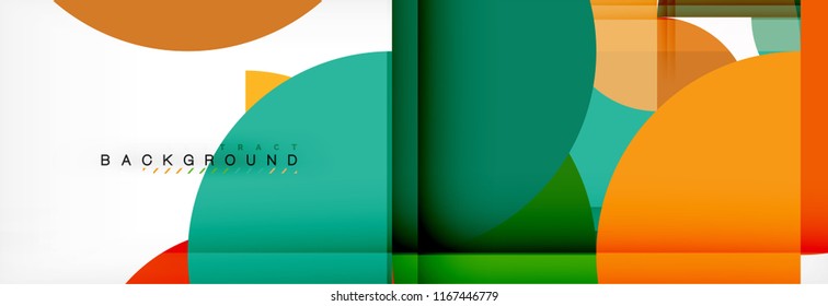 Fondo abstracto geométrico moderno - círculos. Plantilla de diseño de presentación comercial o tecnológica, patrón de folleto o volante, o banner web de vector geométrico