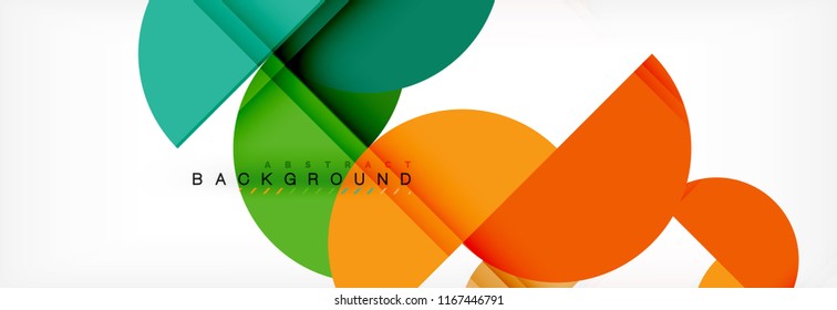 Fondo abstracto geométrico moderno - círculos. Plantilla de diseño de presentación comercial o tecnológica, patrón de folleto o volante, o banner web de vector geométrico