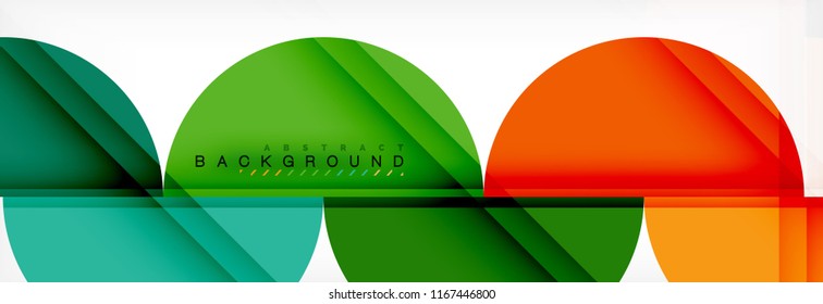 Modern geometrical abstract background - circles. Business or technology presentation design template, brochure or flyer pattern, or geometric vector web banner