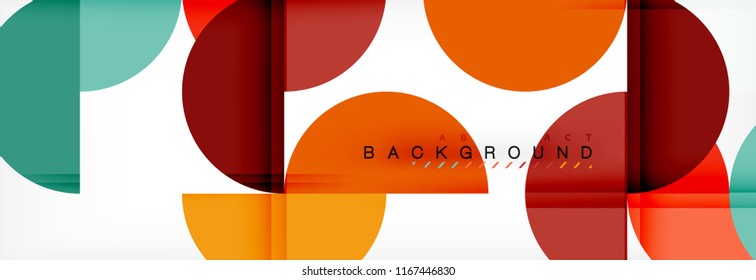 Modern geometrical abstract background - circles. Business or technology presentation design template, brochure or flyer pattern, or geometric vector web banner