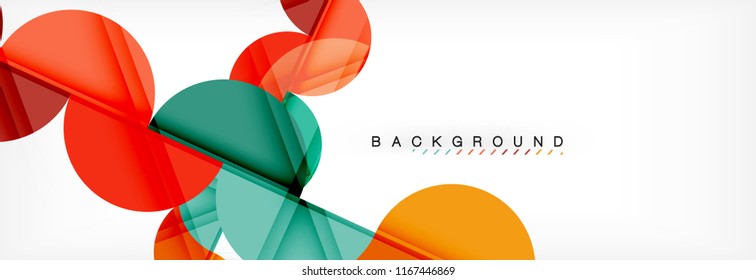 Modern geometrical abstract background - circles. Business or technology presentation design template, brochure or flyer pattern, or geometric vector web banner