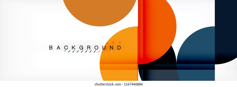Modern geometrical abstract background - circles. Business or technology presentation design template, brochure or flyer pattern, or geometric vector web banner