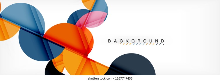 Modern geometrical abstract background - circles. Business or technology presentation design template, brochure or flyer pattern, or geometric vector web banner