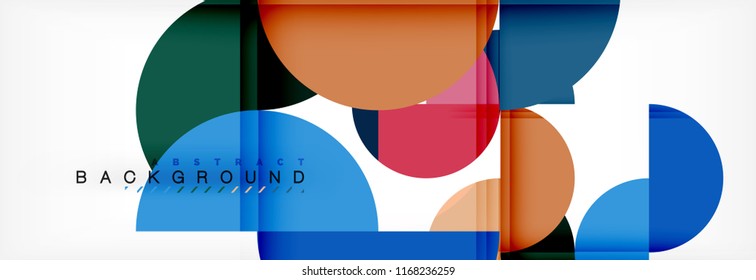 Modern geometrical abstract background - circles. Business or technology presentation design template, brochure or flyer pattern, or geometric vector web banner