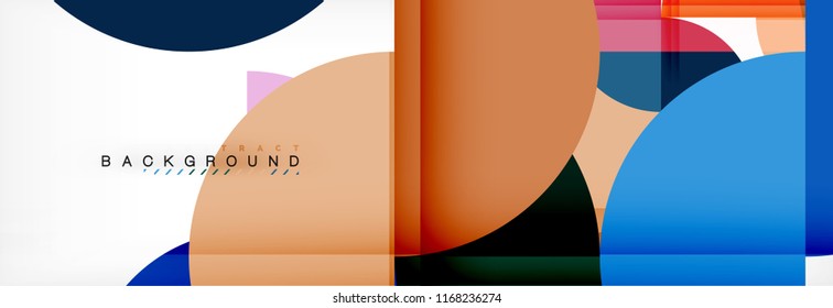 Modern geometrical abstract background - circles. Business or technology presentation design template, brochure or flyer pattern, or geometric vector web banner