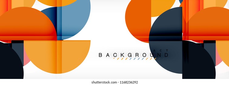 Modern geometrical abstract background - circles. Business or technology presentation design template, brochure or flyer pattern, or geometric vector web banner