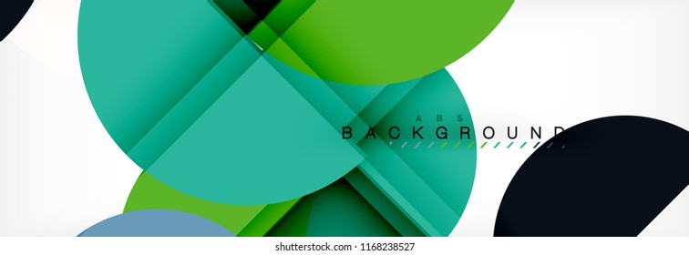 Modern geometrical abstract background - circles. Business or technology presentation design template, brochure or flyer pattern, or geometric vector web banner