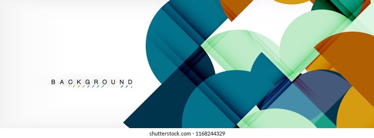 Modern geometrical abstract background - circles. Business or technology presentation design template, brochure or flyer pattern, or geometric vector web banner