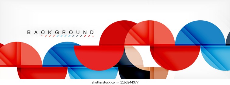 Modern geometrical abstract background - circles. Business or technology presentation design template, brochure or flyer pattern, or geometric vector web banner