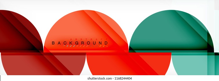 Moderner, geometrischer abstrakter Hintergrund - Kreise. Design-Vorlage für Geschäfts- oder Technologiepräsentationen, Broschüren oder Faltmuster für Flyer oder geometrischer Vektorgrafik-Webbanner