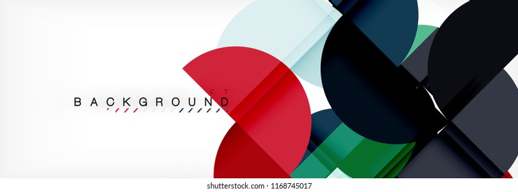 Modern geometrical abstract background - circles. Business or technology presentation design template, brochure or flyer pattern, or geometric vector web banner
